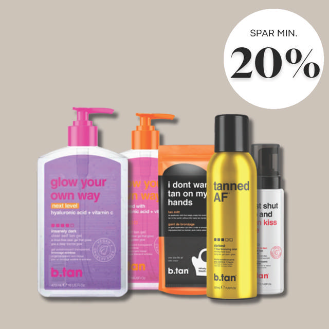 B.Tan selvbrunere – spar mindst 20% på selvbrunerprodukter som lotions, mousse og spray fra B.Tan hos Brandshop.dk.