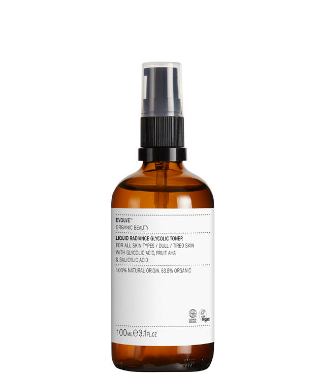 Evolve Organic Beauty Liquid Radiance Glycolic Toner, 100 ml.