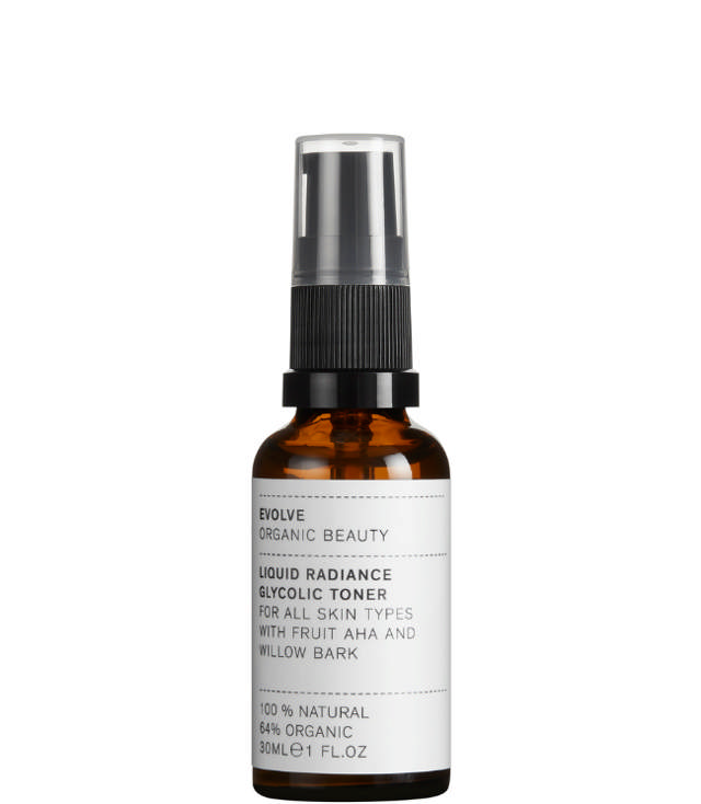 Evolve Organic Beauty Liquid Radiance Glycolic Toner, 30 ml.