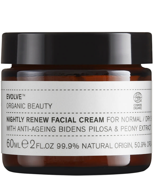 Evolve Organic Beauty Nightly Renew Facial Cream, 60 ml.