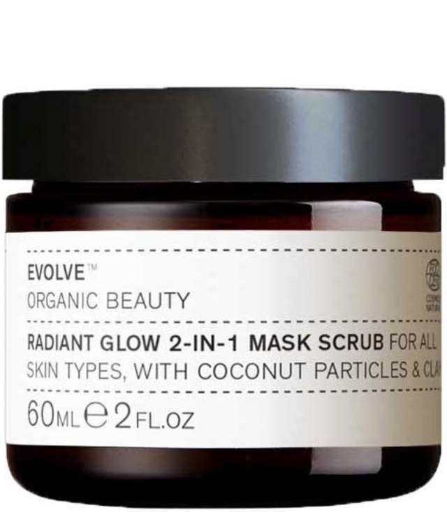 Evolve Organic Beauty Radiant Glow 2-in-1 Mask Scrub, 60 ml.