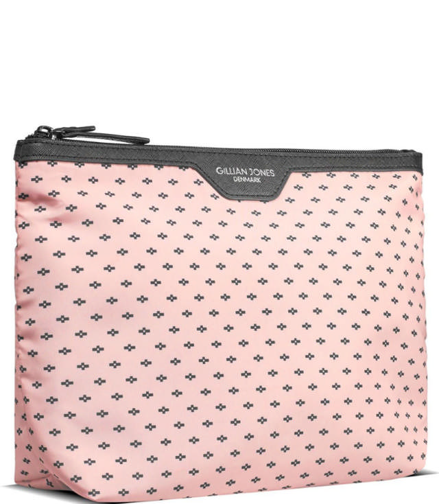 Gillian Jones Toilettaske i 100% genanvendt plastik - Rose m/sort print