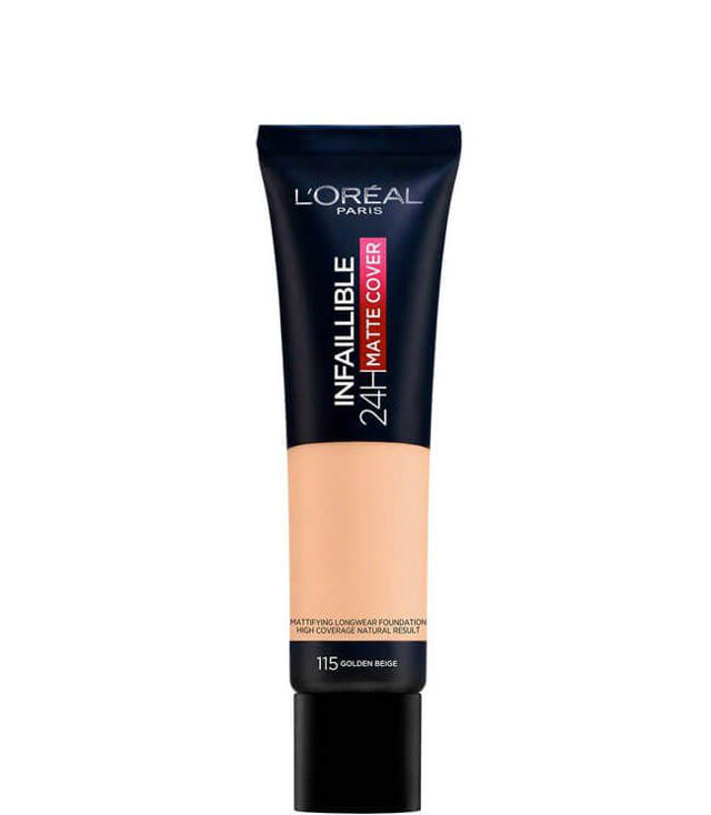 L'Oreal Paris Infaillible 24H Matte Cover Foundation 115 Golden Beige, 30 ml.