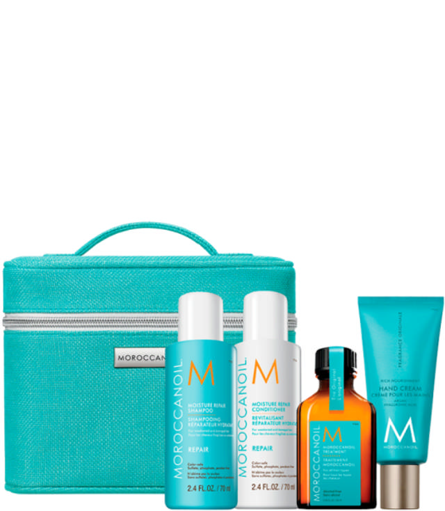 Moroccanoil Travel Repair Set - Moisture repair Shampoo + Conditioner, 70ml + Treament, 25ml. + Handcreme, 40ml.