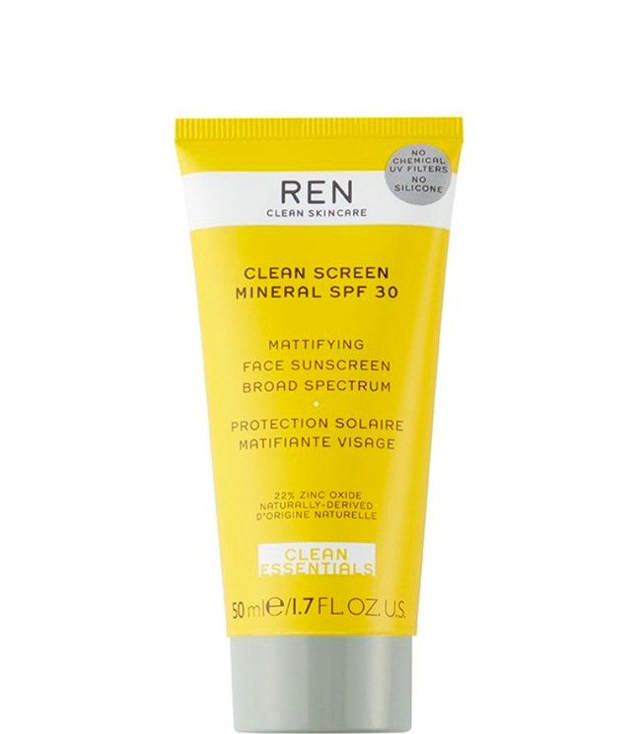 REN Clean Screen Mineral Mattifying Face Sunscreen SPF30, 50 ml.