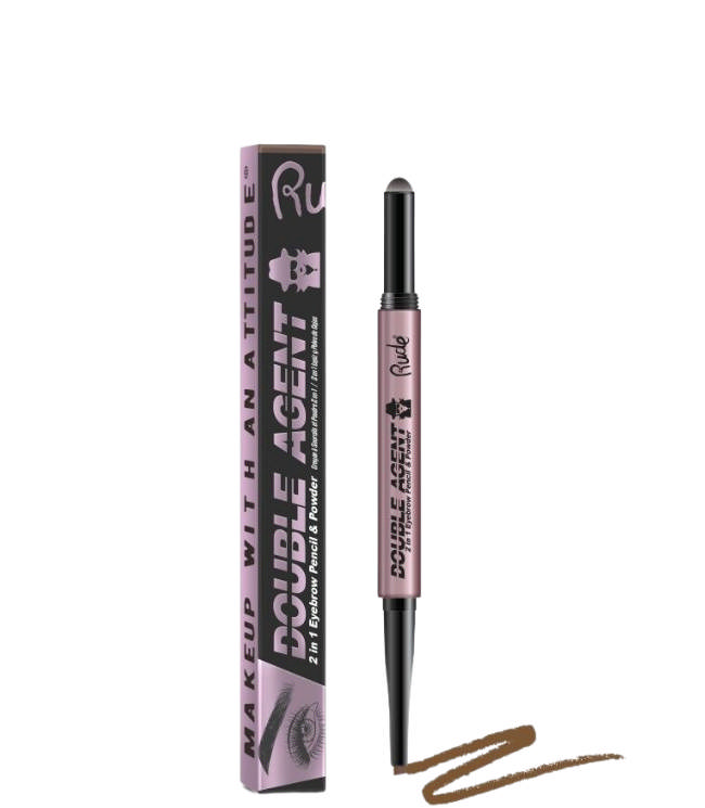 Rude Cosmetics Double Agent - 2 in 1 Eyebrow Pencil & Powder - Hazel