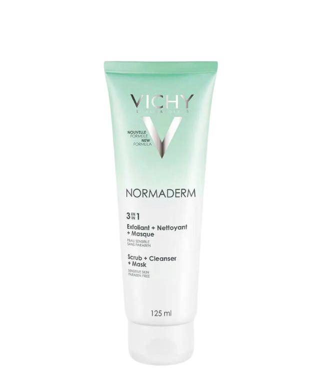 Vichy Normaderm 3-I-1 Scrub Cleanser & Mask, 125 ml.