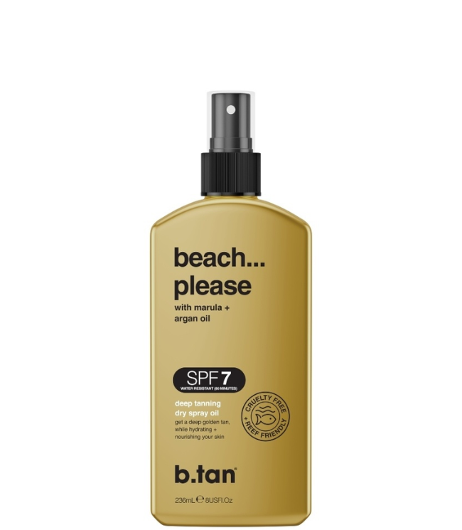 b.tan Beach Please?. SPF7 Tanning Oil, 236 ml.