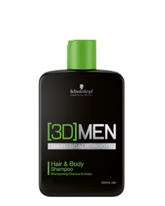 Schwarzkopf 3D Men Care Hair & Body Shampoo, 250 ml.