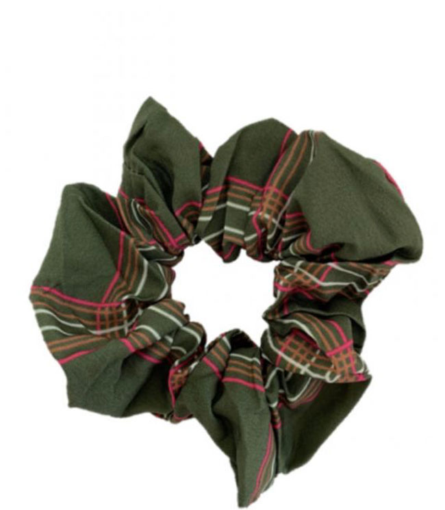 JA-NI Hair Accessories - Hair Scrunchie, The Green Checkered (FARVE UDGÅR, NEDSAT)