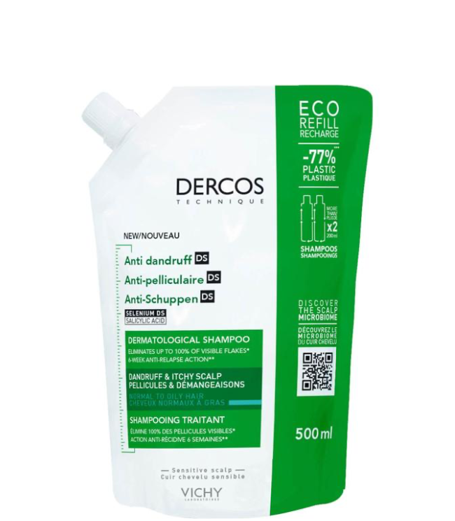 svejsning følelsesmæssig våben Vichy Dercos Anti-Dandruff Treatment Shampoo Refill, 500 ml.